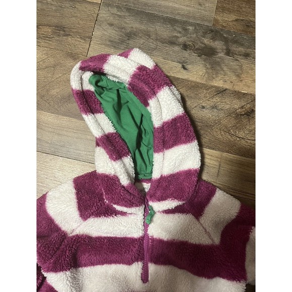 Girls Fleece Mini Boden Size 4-5 Quarter Zip Pullover Purple White Winter Fall - Picture 4 of 4